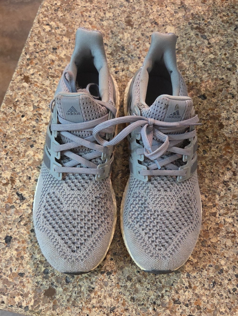 Adidas Men's Ultraboost - Gray Knit Athletic Running Shoes Size 9.5